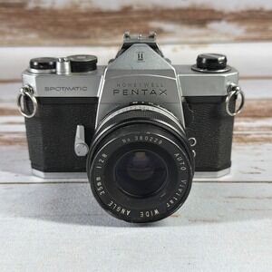 Honeywell Pentax Spotmatic 35mm SLR Film Camera w/ Auto Vivitar 35mm f/2.8 Lens